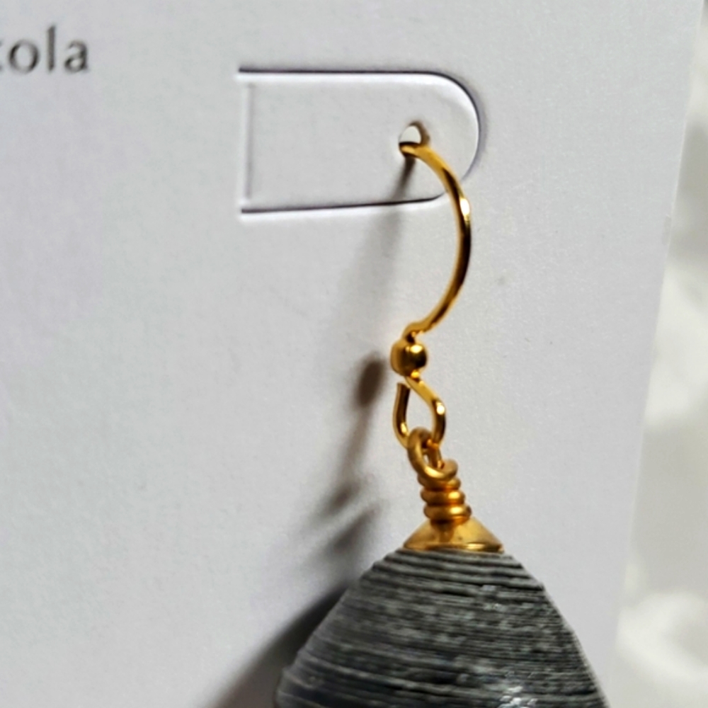 Akola "Annette" Drop Earrings, Onyx - Picture 5 of 9